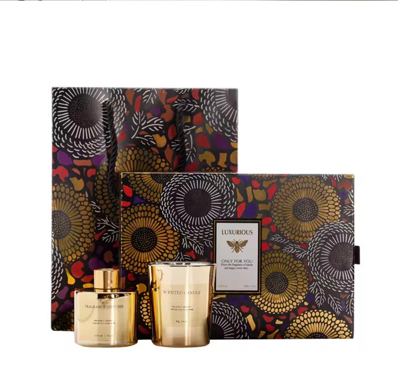 Luxury Gold Candle & Reed Diffuser Gift Set