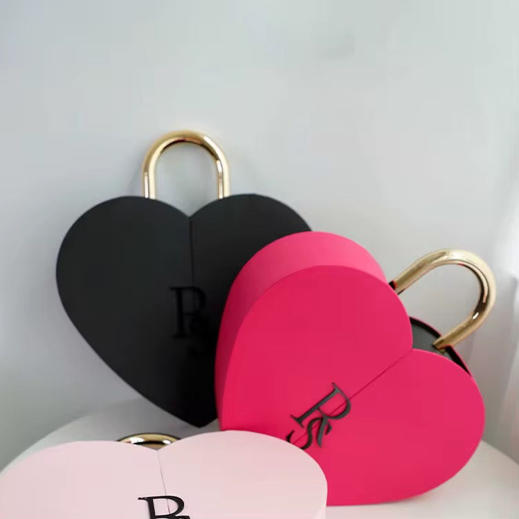 Heart-shaped box filled with red preserved