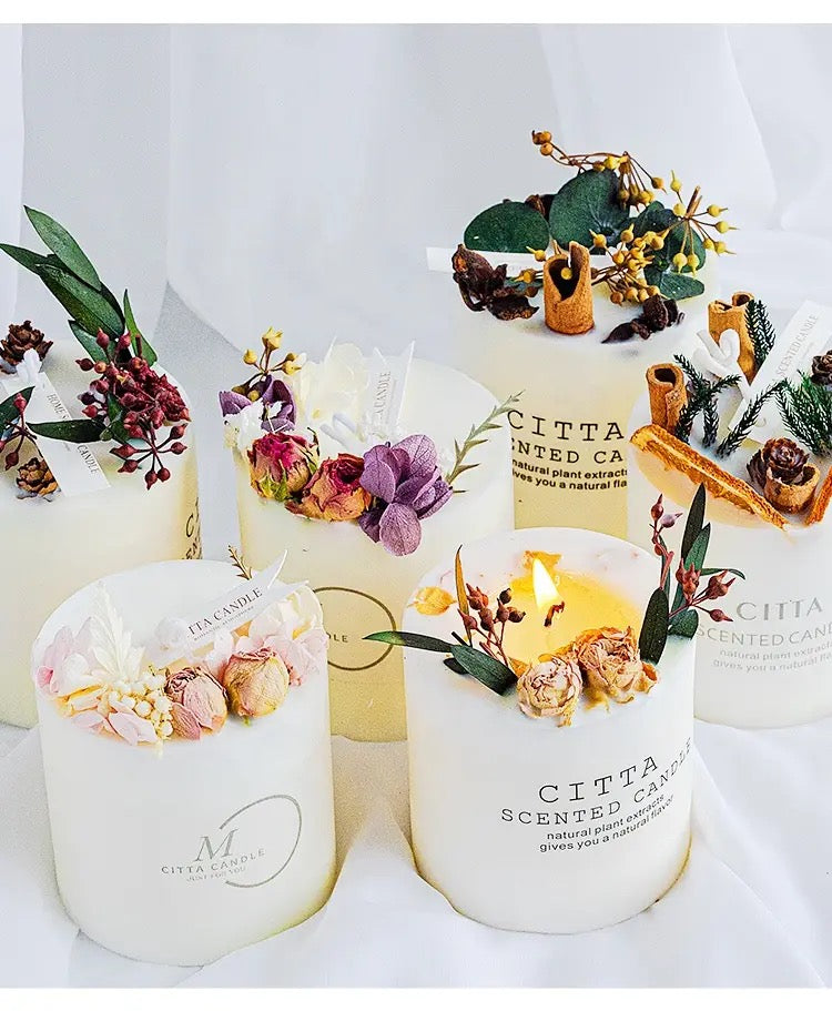 soy wax fragrance aroma therapy dry flower scented candle luxury