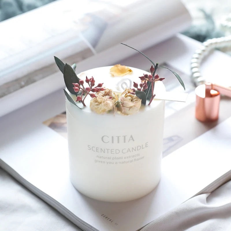 soy wax fragrance aroma therapy dry flower scented candle luxury