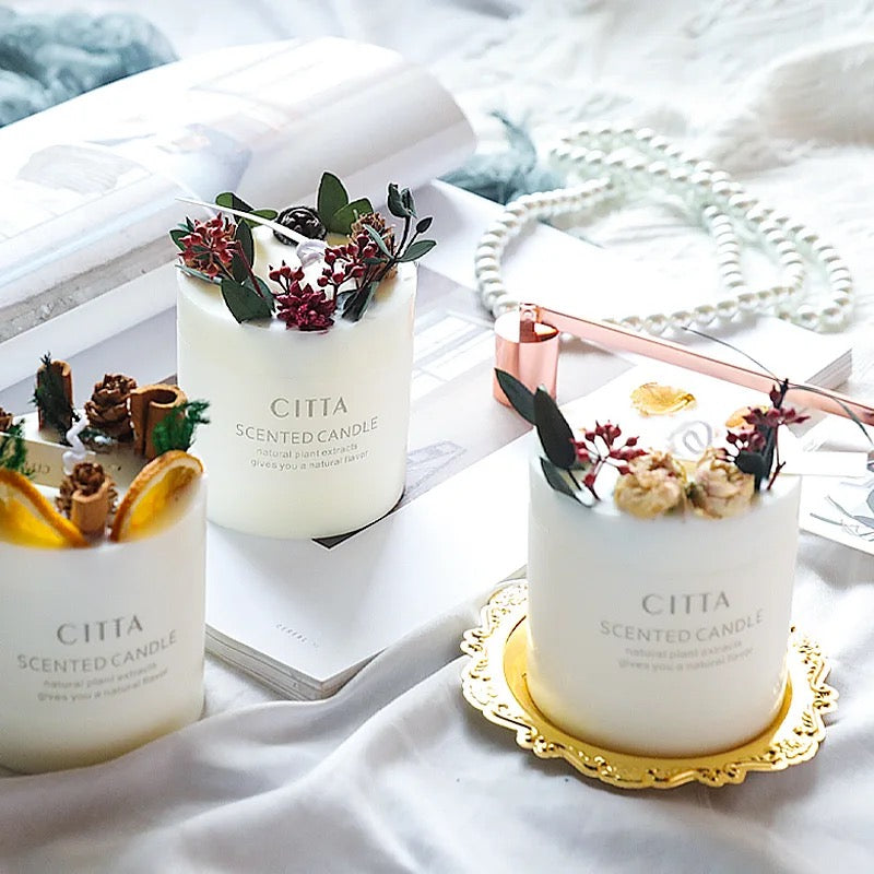 soy wax fragrance aroma therapy dry flower scented candle luxury