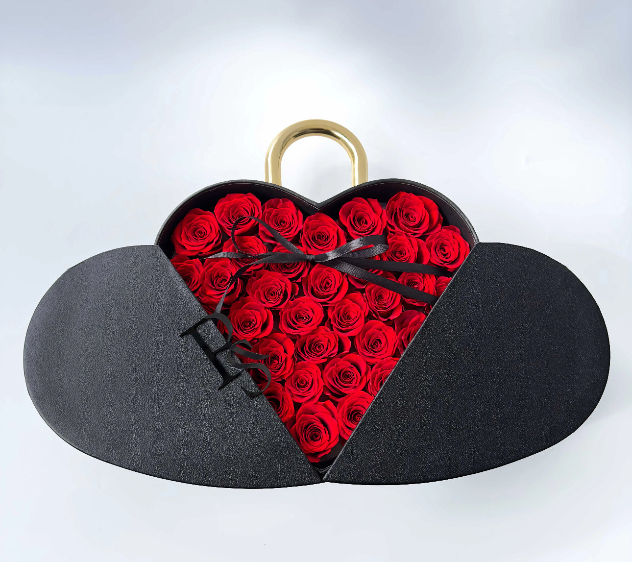 Heart-shaped box filled with red preserved