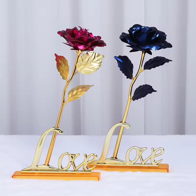 Flower Eternal Foil Plated 24K Gold Rose with LOVE