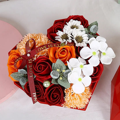 Diamond heart-shaped soap flower boxes