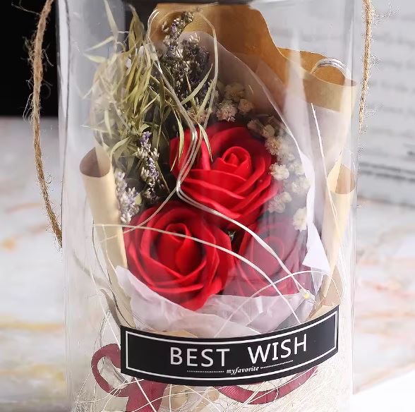 LED Soap Flower Hanging Jar