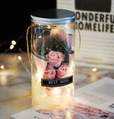 LED Soap Flower Hanging Jar