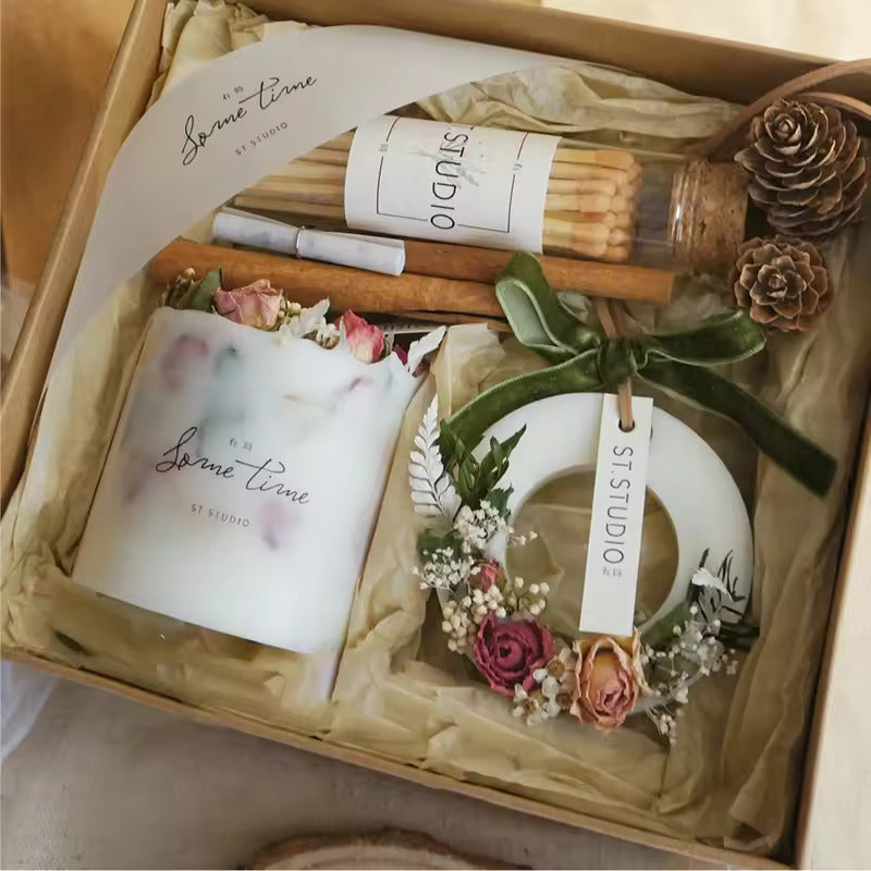 Dried Flower Scented Candle Gift set