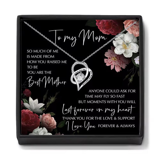 “To My Mom” Double Heart Necklace Gift Box