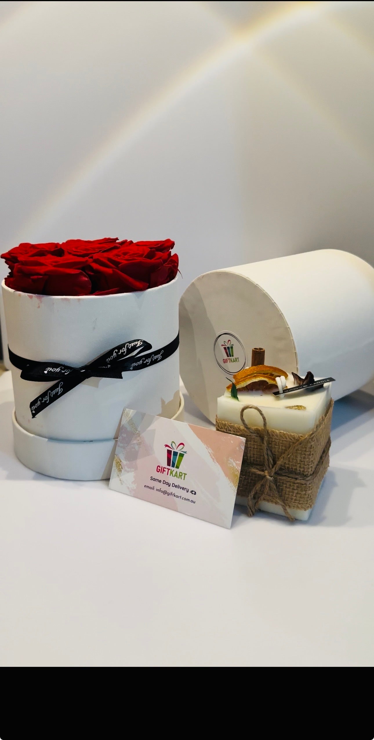 Preserved Roses in White Box