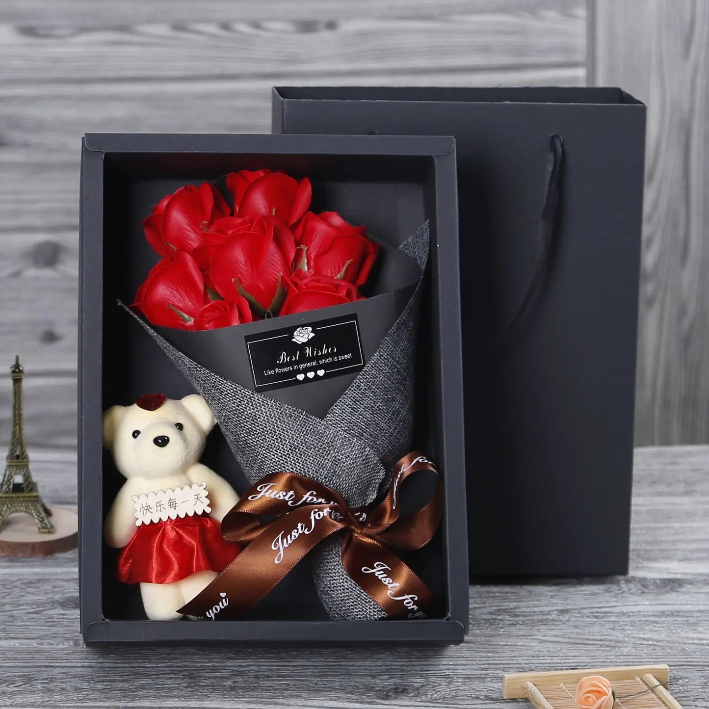 Roses Soap Bouquet Gift Box Little Bear Flower Creative Valentine's Day Gift