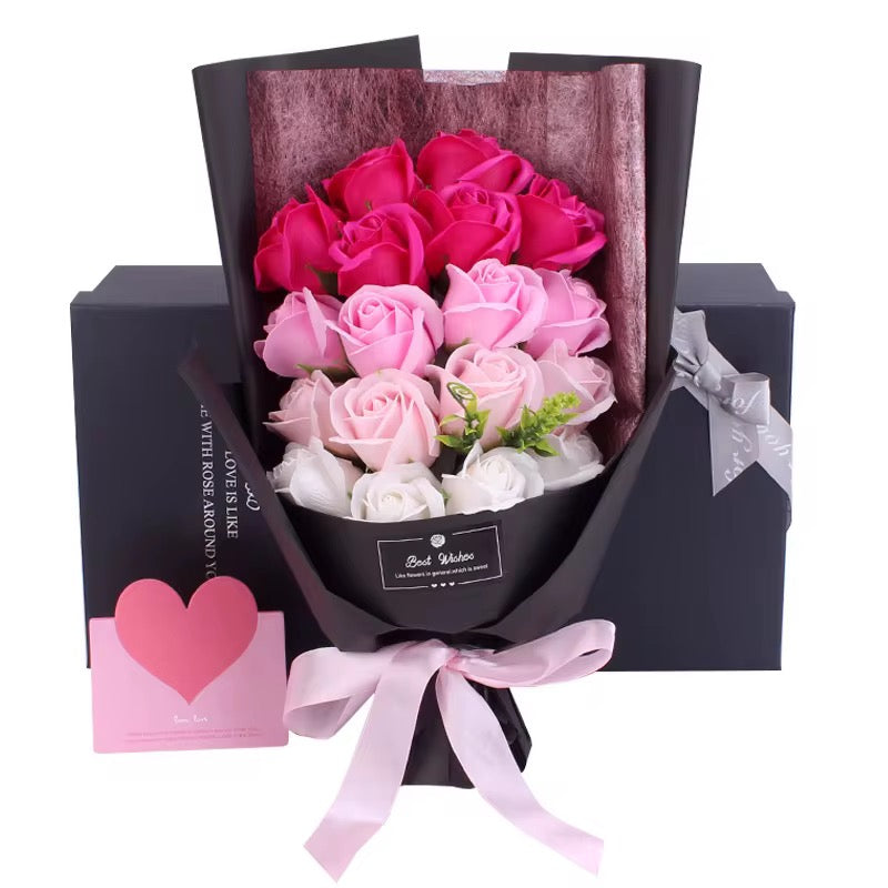Luxury Rose Soap Flower Bouquet in Gift Box