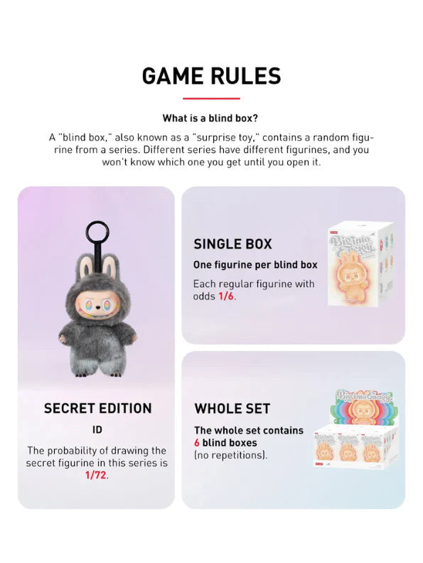 Pack Of 2 Set - Blind Box Labubu Plush – Limited-Edition Fuzzy Bunny‑Eared Monster - Big Into Energy