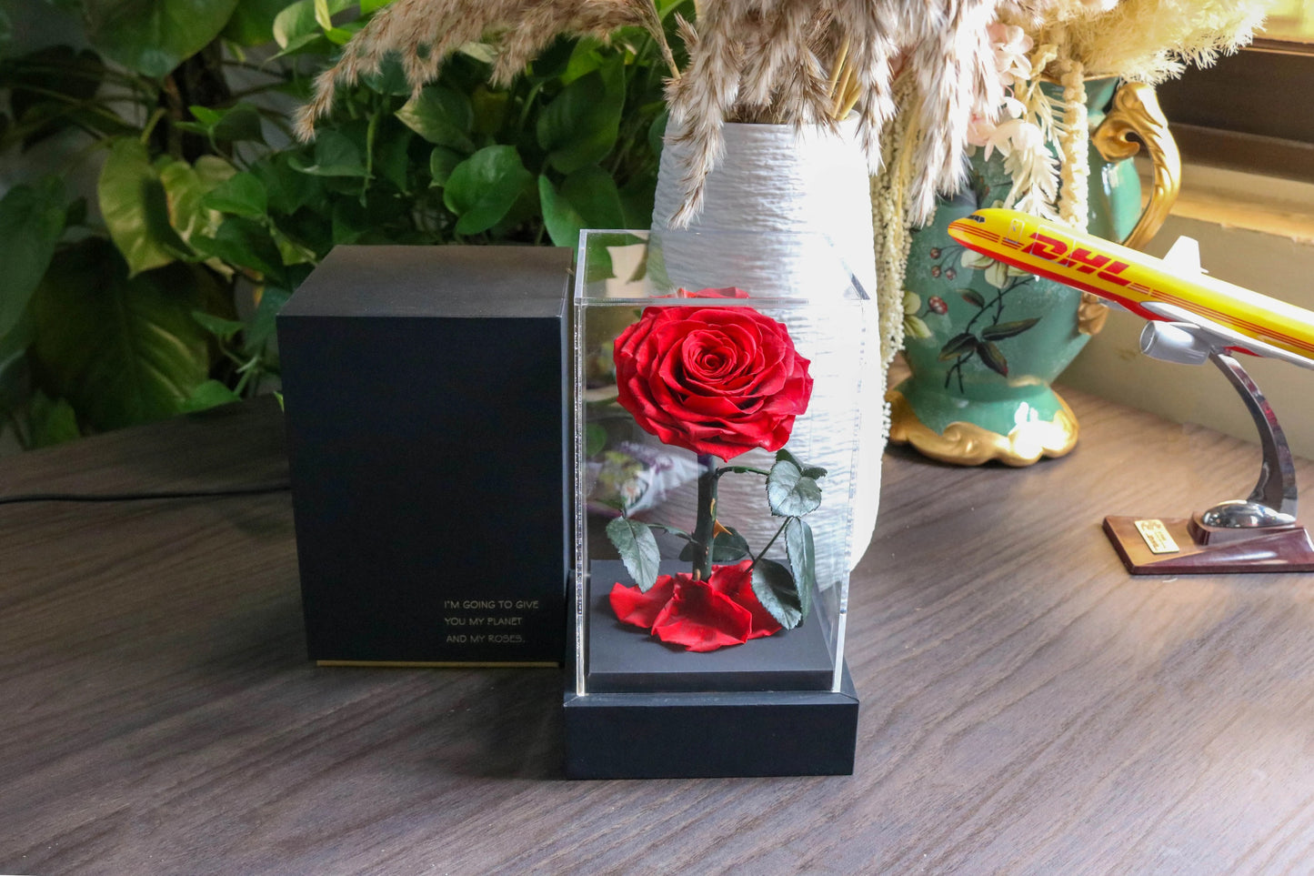 Preserved Red Roses In Box