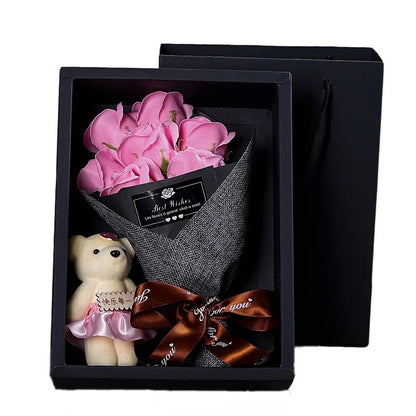 Roses Soap Bouquet Gift Box Little Bear Flower Creative Valentine's Day Gift