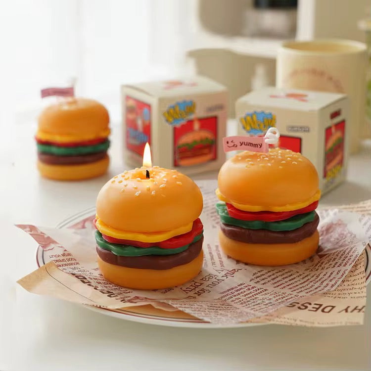 Hamburger scented candle