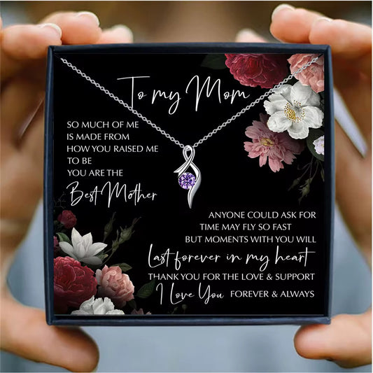“To My Mom" Love Knot Necklace Gift Box