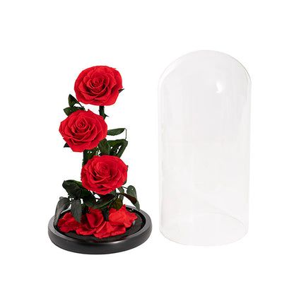 EVERLASTING 3 Stems ROSE DOME | RED