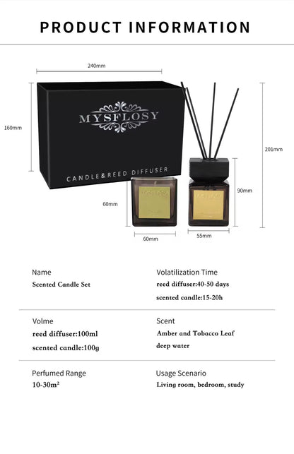 MYSFLOSY Luxury Candle & Reed Diffuser Gift Set