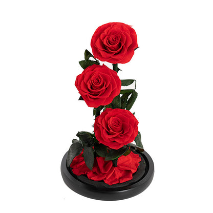 EVERLASTING 3 Stems ROSE DOME | RED