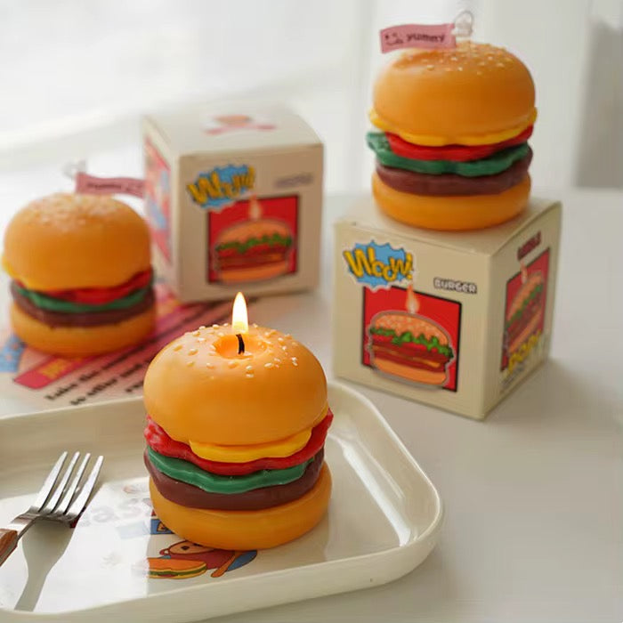 Hamburger scented candle