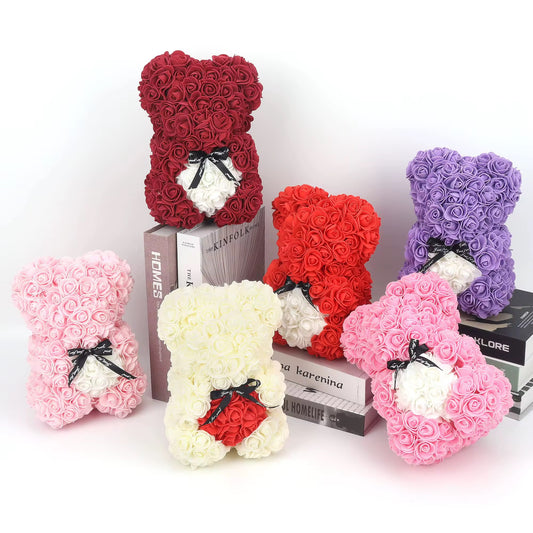 Rose Bears with Hearts