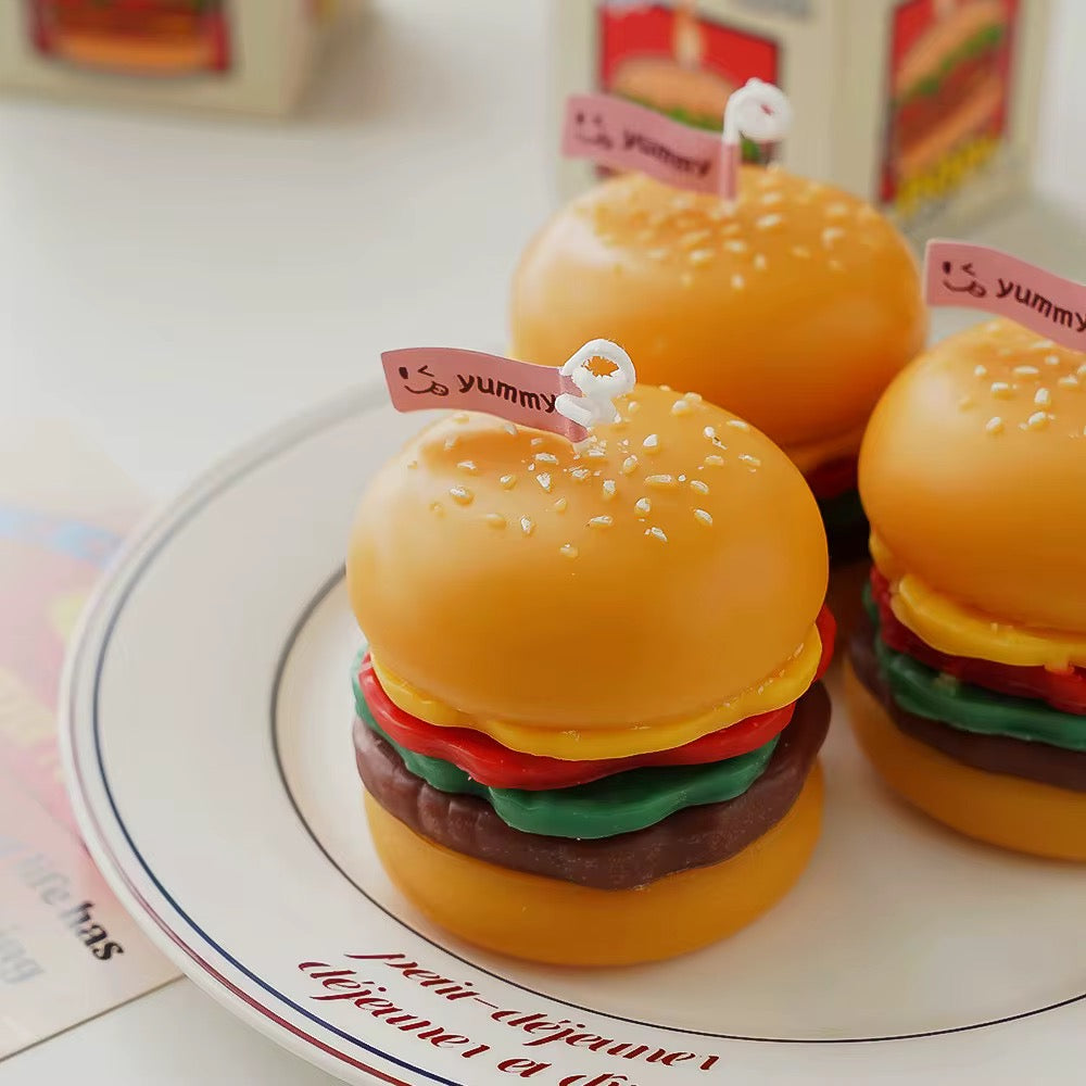 Hamburger scented candle