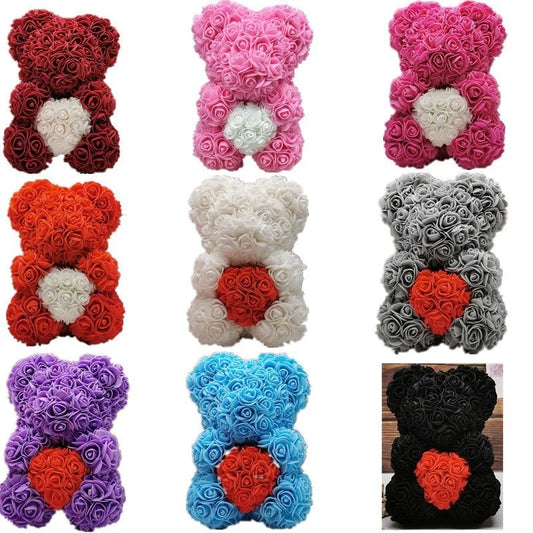 Rose Bears with Hearts