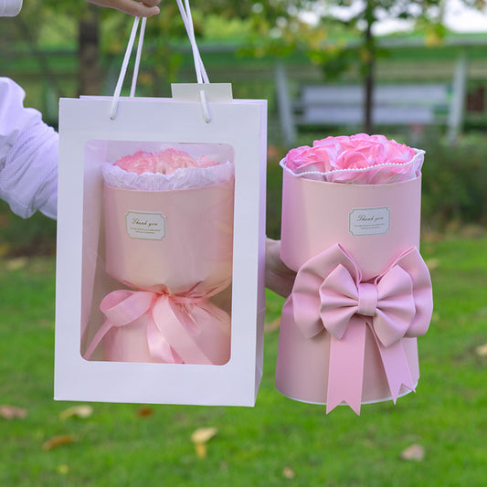 Pink Bouquet In Bag