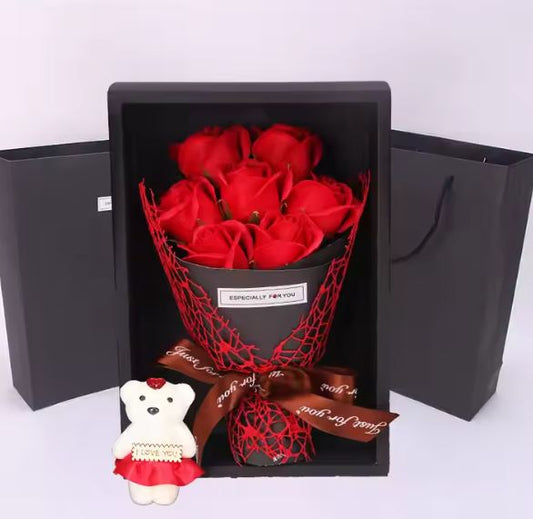 Roses Soap Bouquet Gift Box Little Bear Flower Creative Valentine's Day Gift