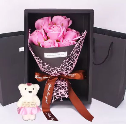 Roses Soap Bouquet Gift Box Little Bear Flower Creative Valentine's Day Gift