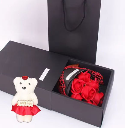 Roses Soap Bouquet Gift Box Little Bear Flower Creative Valentine's Day Gift